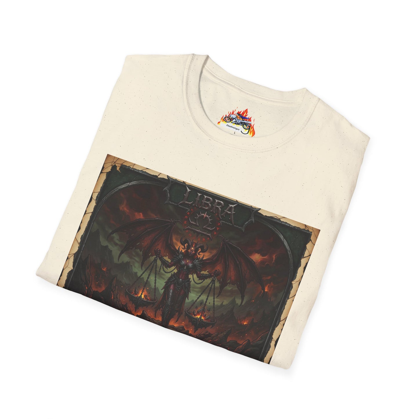 Demon Zodiac Graphic T‑Shirt — Dark Fantasy Libra Design