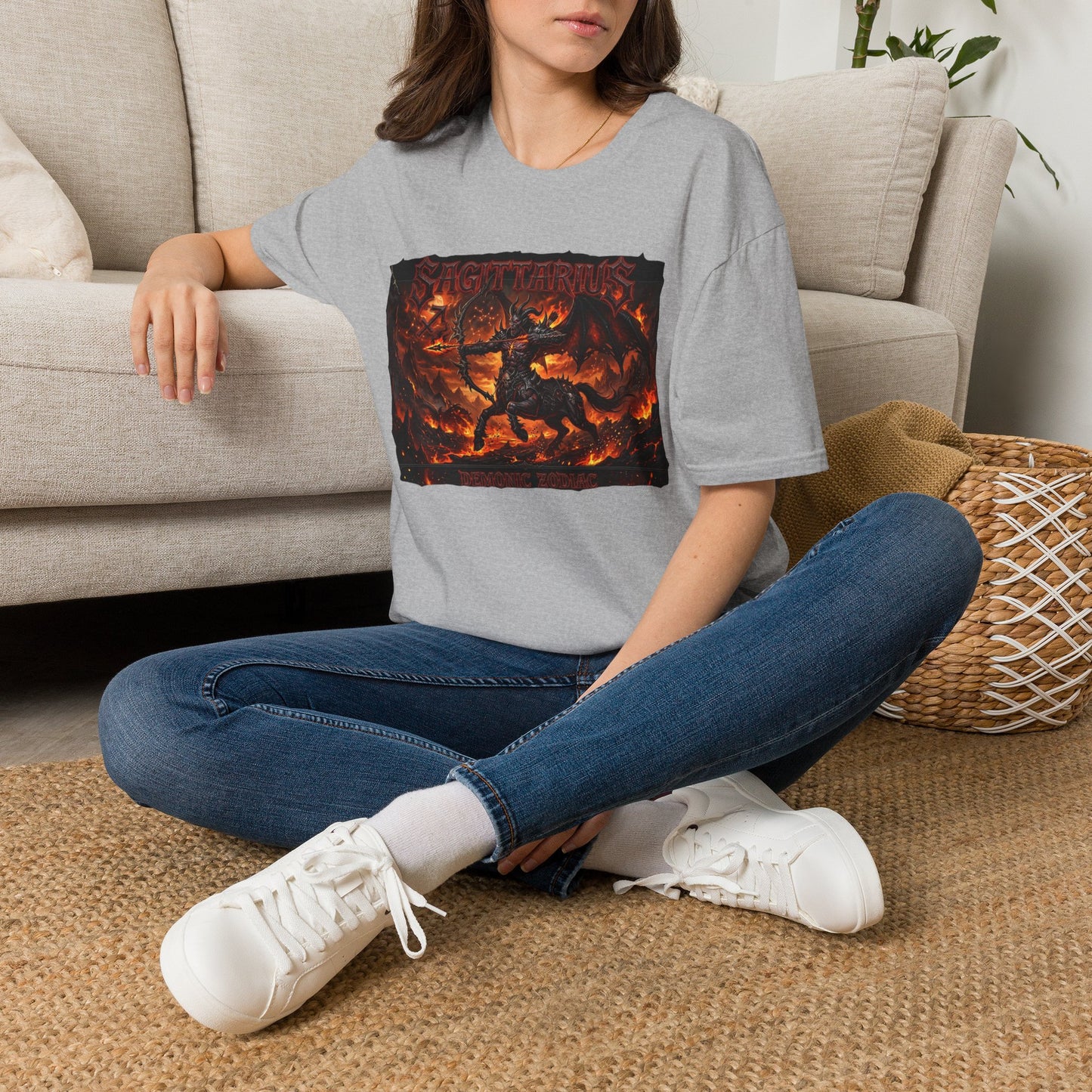 Sagittarius Fire Zodiac T-Shirt — Fiery Archer Astrology Tee