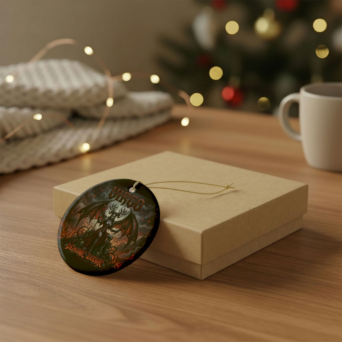 Virgo Demonic Zodiac Ceramic Ornament — Gothic Astrology Décor