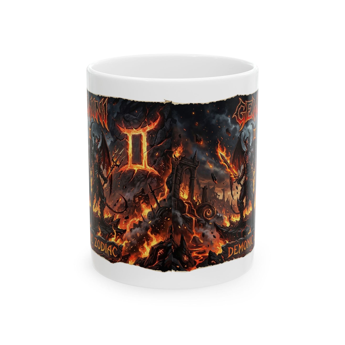 Zodiac Gemini Demons Ceramic Mug — Astrology Horoscope Coffee Cup