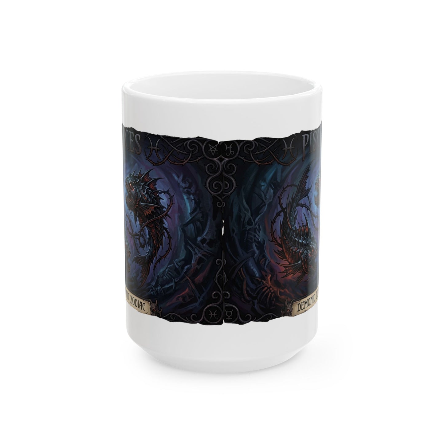 Dark Fantasy Pisces Mug — Gothic Creature Ceramic Coffee Cup (11oz/15oz)