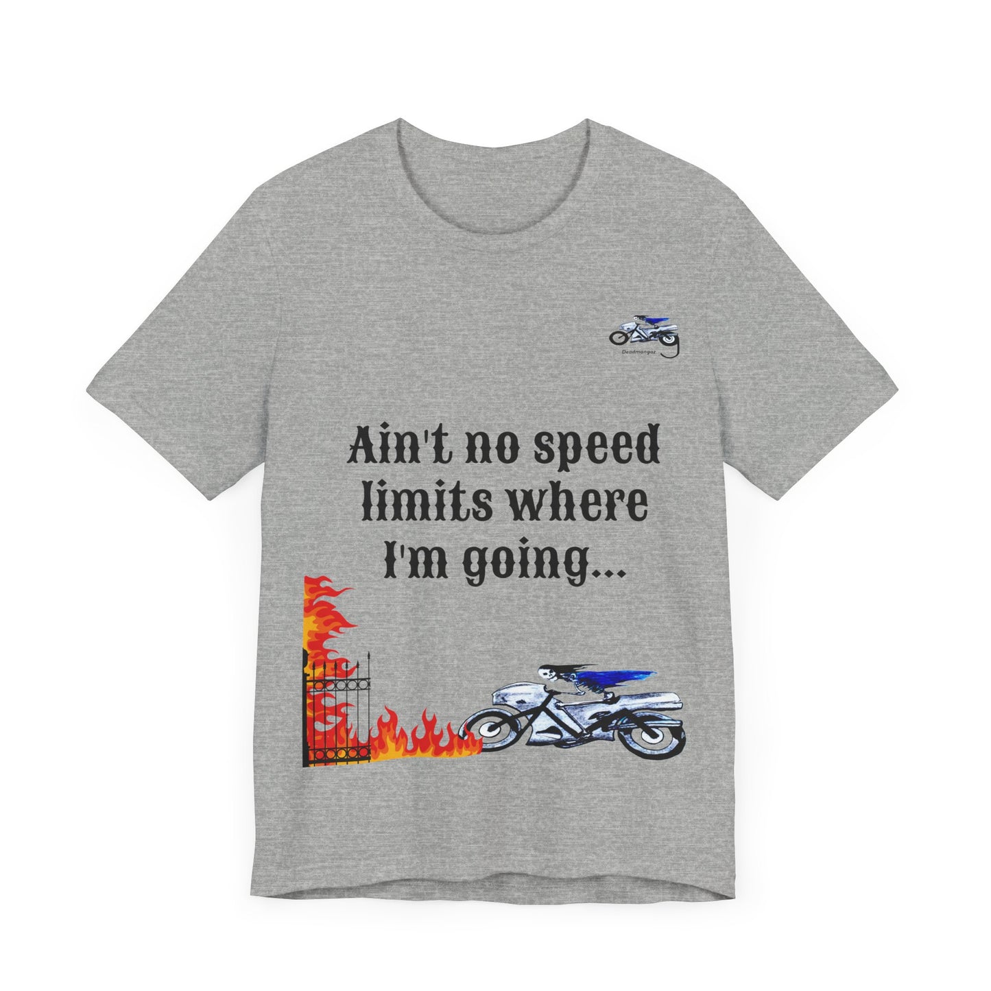 Motorcycle Adventure Graphic Tee - 'Ain't No Speed Limits' Unisex Short Sleeve Shirt