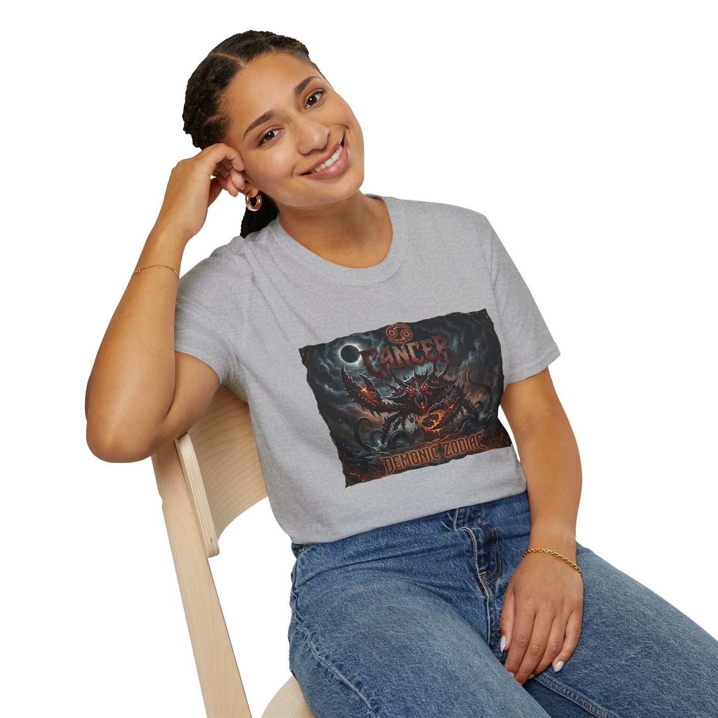 Cancer Zodiac T‑Shirt — Dark Demon Constellation Astrology Tee