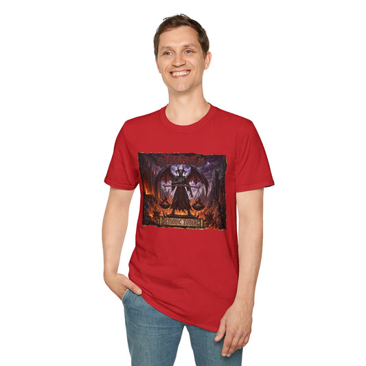 Gothic Demon Libra T-Shirt — Dark Fantasy Angel of Justice Graphic Tee