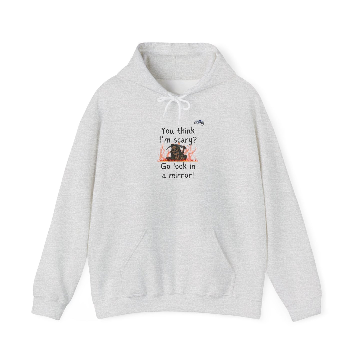 Funny Unisex Hooded Sweatshirt - "You Think I'm Scary?" - Playful Gift for Halloween & Everyday Wear