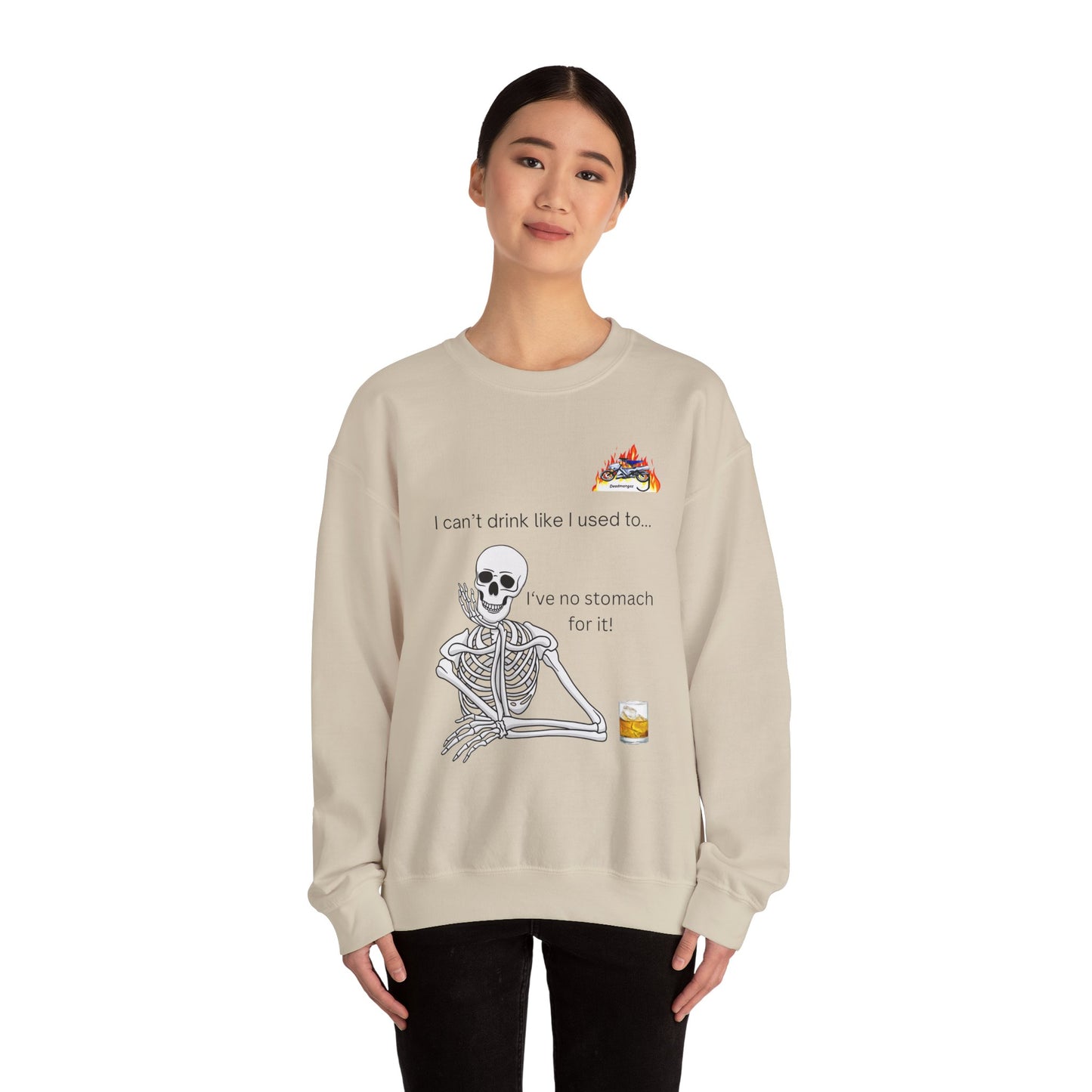 Funny Skeleton Drinking Sweatshirt - Unisex Crewneck for Halloween Celebrations