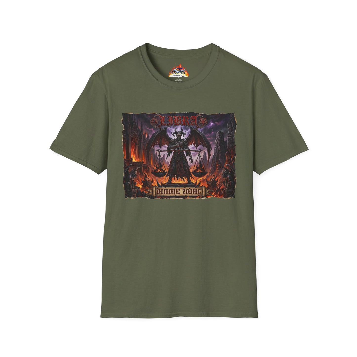 Gothic Demon Libra T-Shirt — Dark Fantasy Angel of Justice Graphic Tee