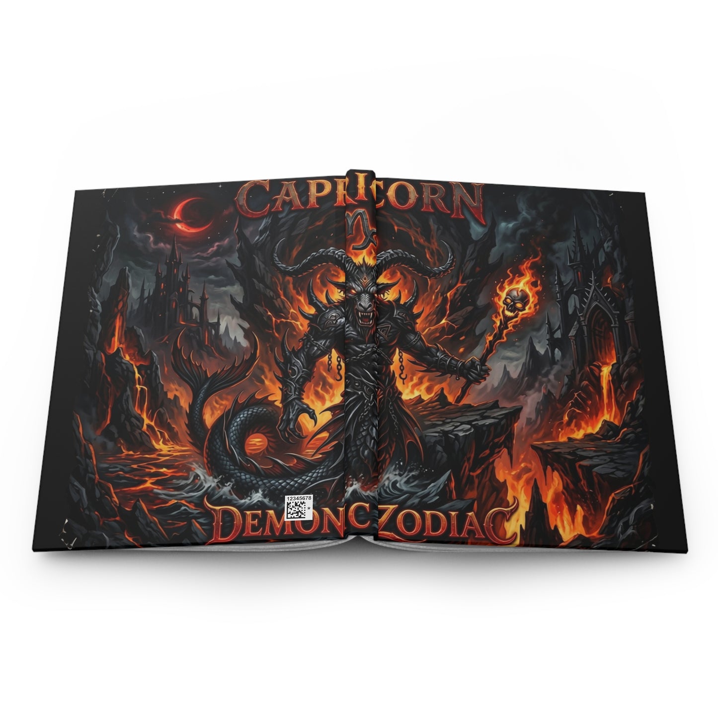 Capricorn Demon Gothic Hardcover Journal — Lined Matte Notebook