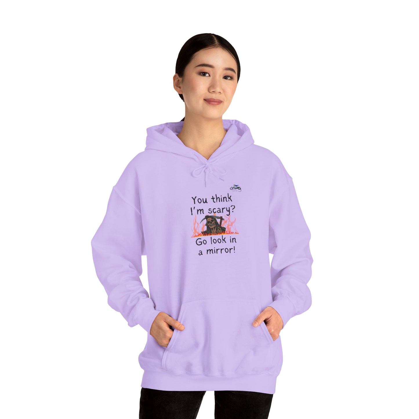 Funny Unisex Hooded Sweatshirt - "You Think I'm Scary?" - Playful Gift for Halloween & Everyday Wear