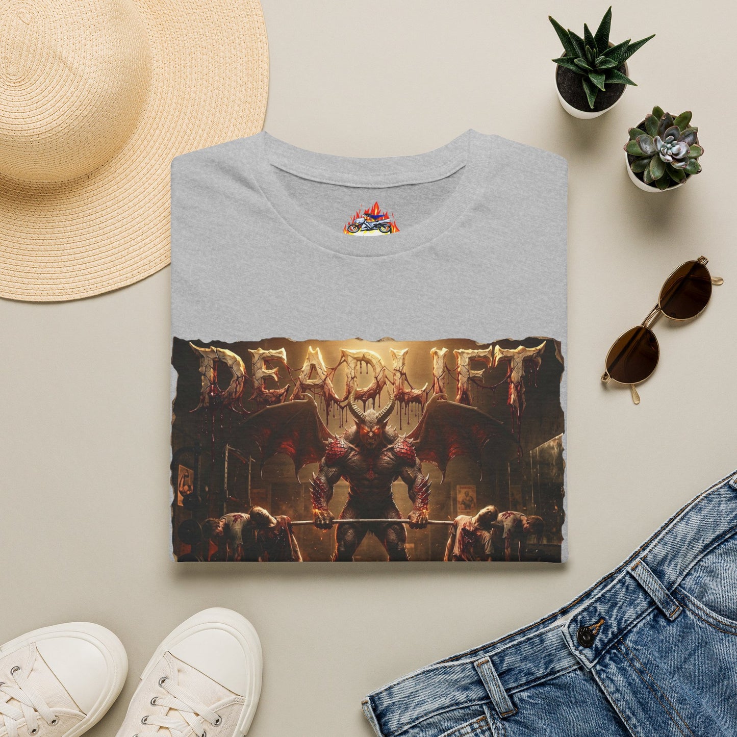 Deadlift Demon Gym Tee — Heavy Lifting Workout T-Shirt