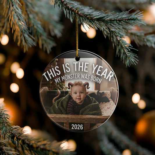 Ceramic Ornament – This Is The Year My Monster Was Born Baby Keepsake (2026)