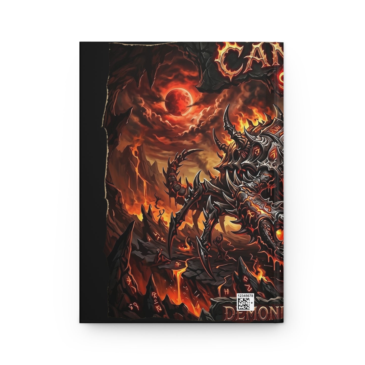 Demonic Cancer Hardcover Journal — Fiery Metal Art Lined Notebook (Cancer Zodiac)