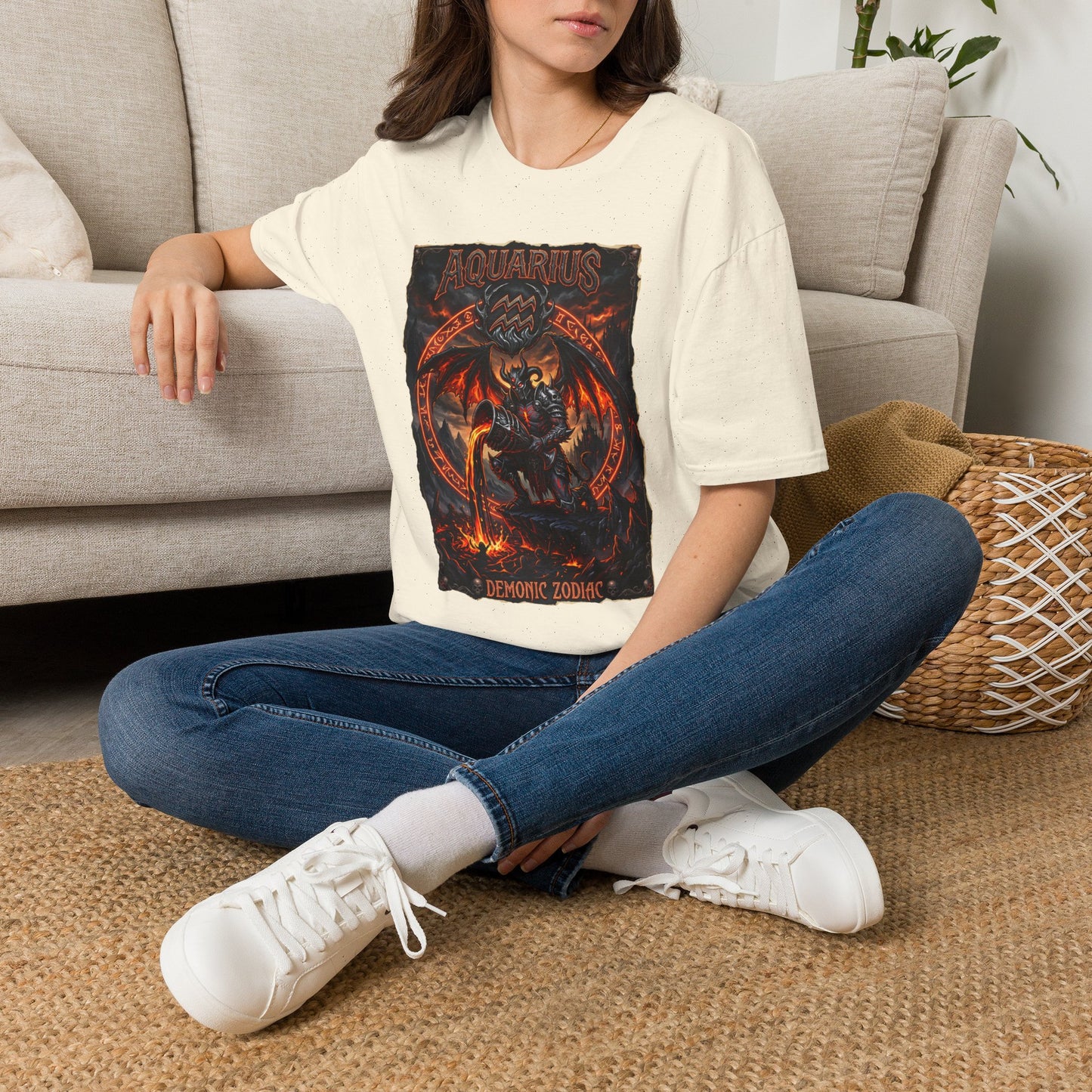 Aquarius Zodiac T‑Shirt — Dark Dragon Astrological Tee