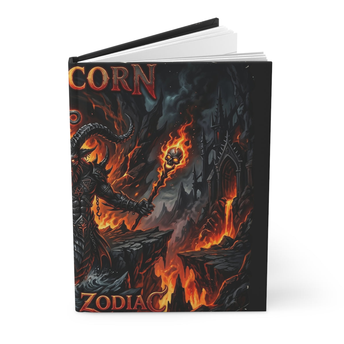 Capricorn Demon Gothic Hardcover Journal — Lined Matte Notebook