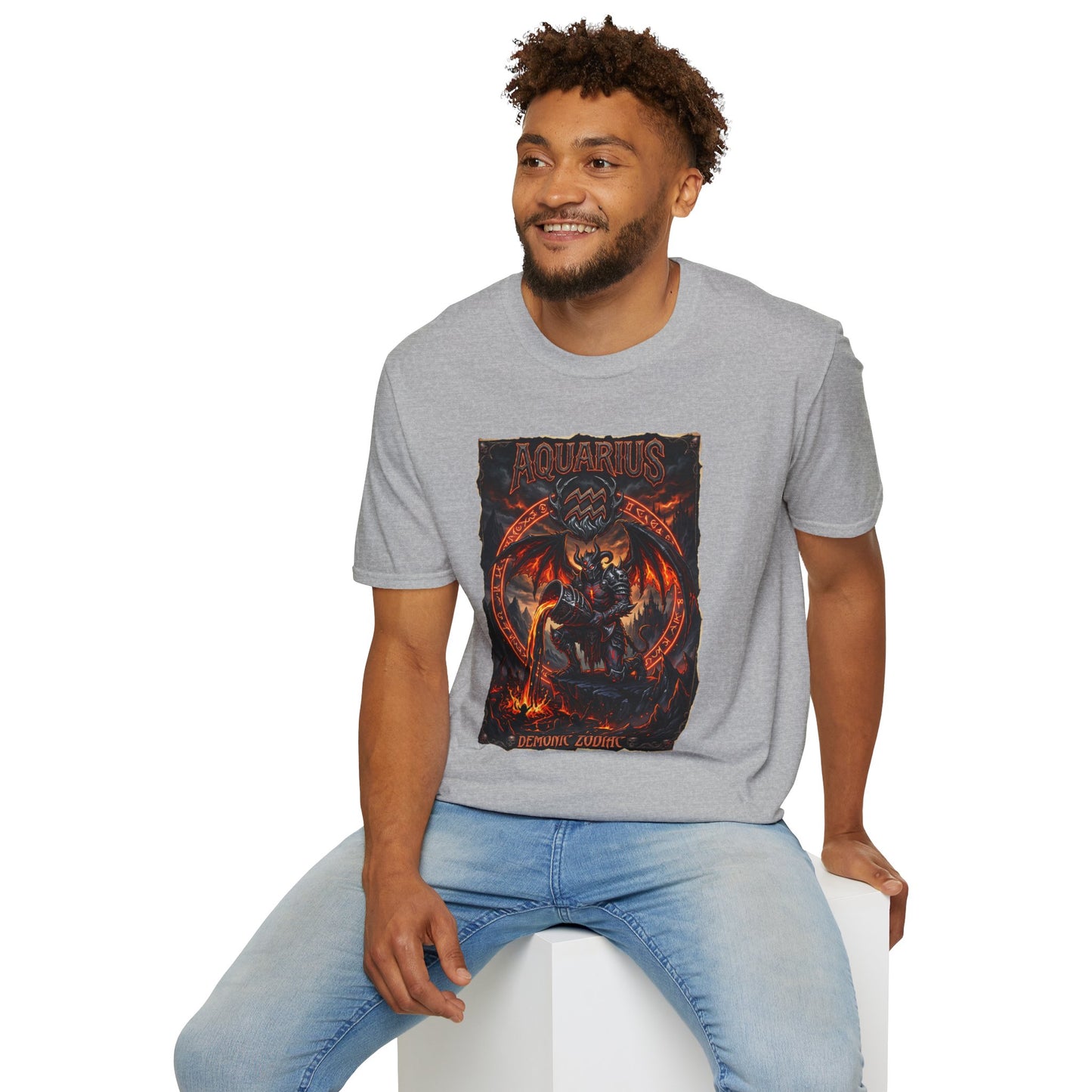 Aquarius Zodiac T‑Shirt — Dark Dragon Astrological Tee