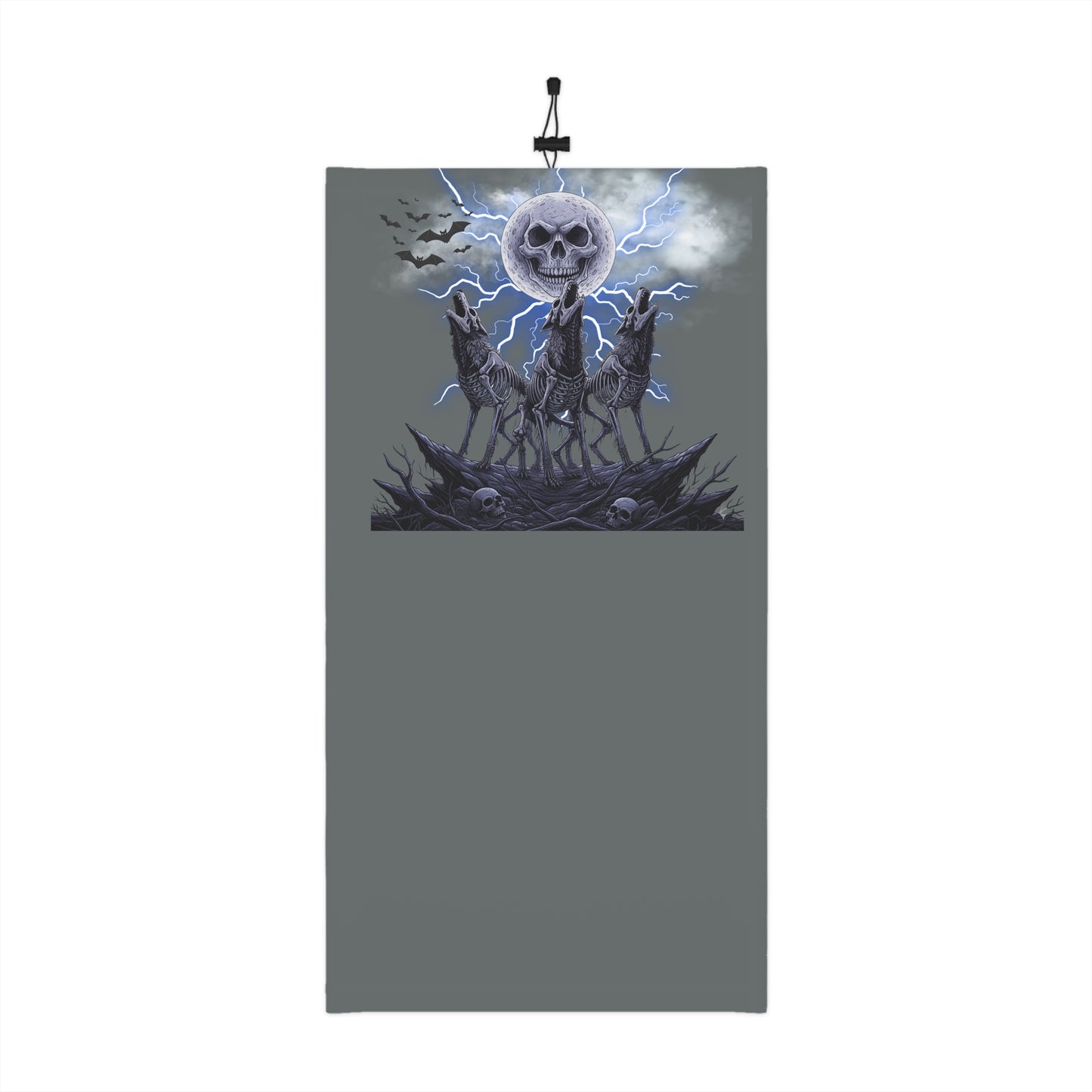 Skull Moon Wolf Neck Gaiter — Winter Face Mask with Drawstring