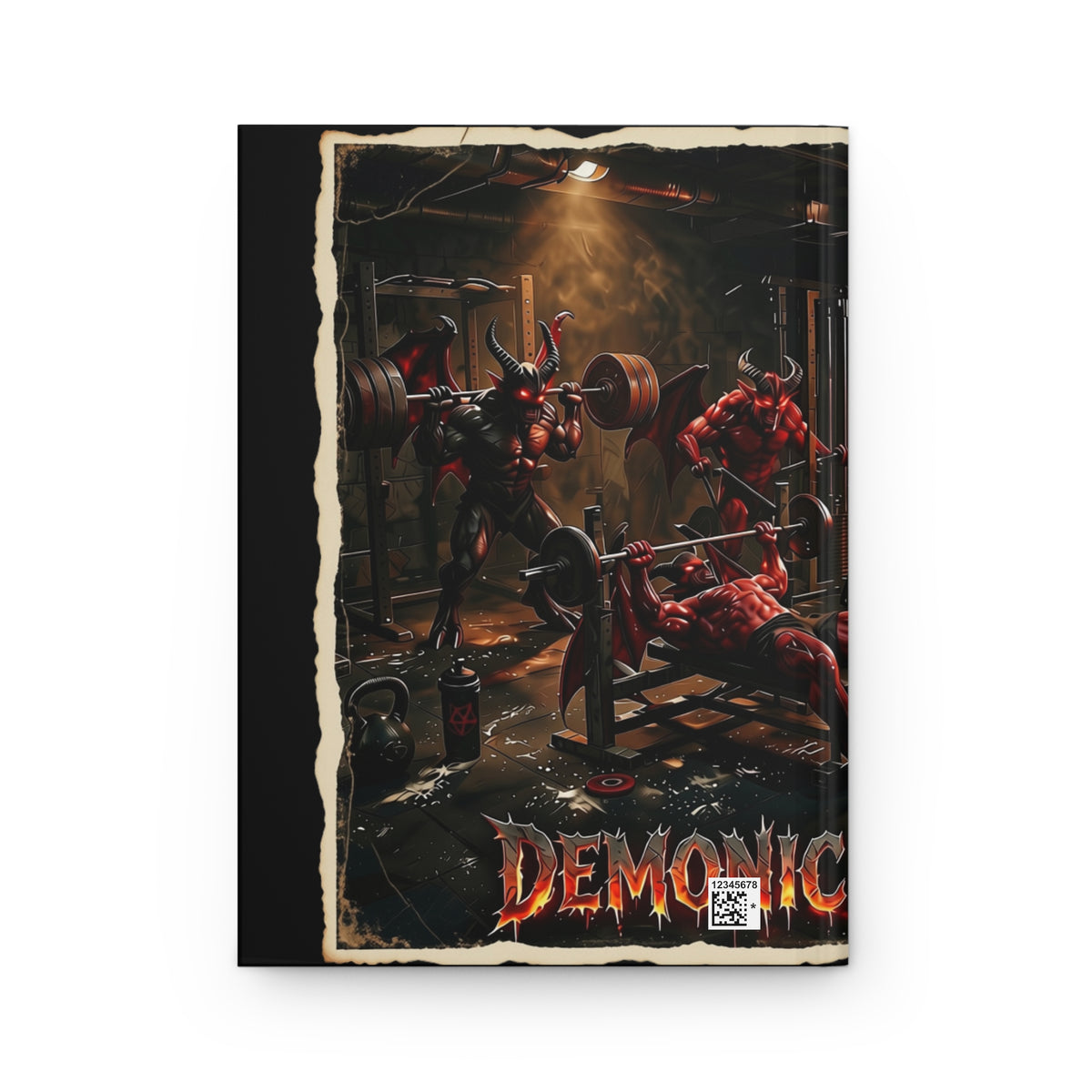 Gym From Hell Workout Hardcover Journal — Demonic Weightlifting Lined Notebook