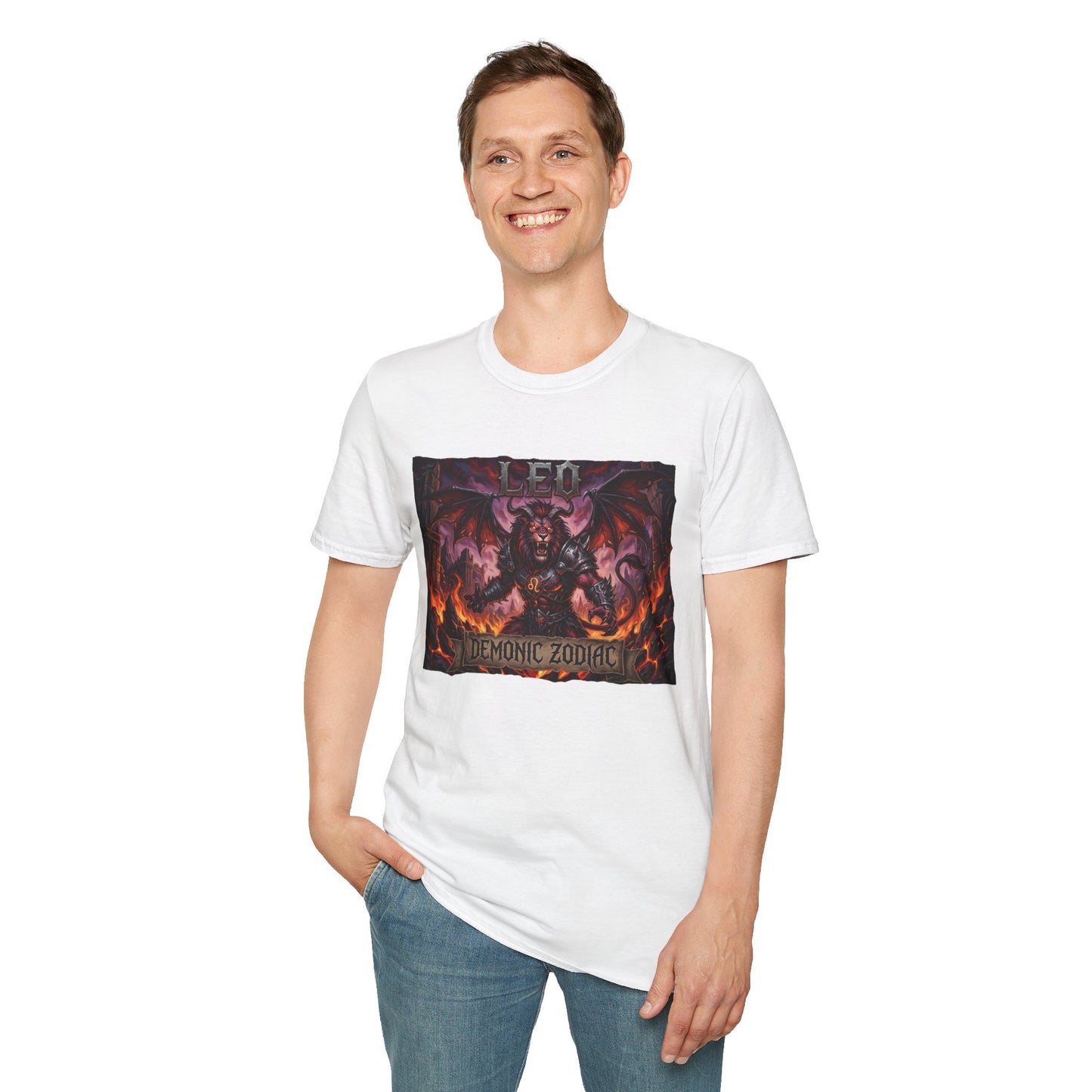 Leo Demon Zodiac T-Shirt — Fiery Mythic Astrology Tee