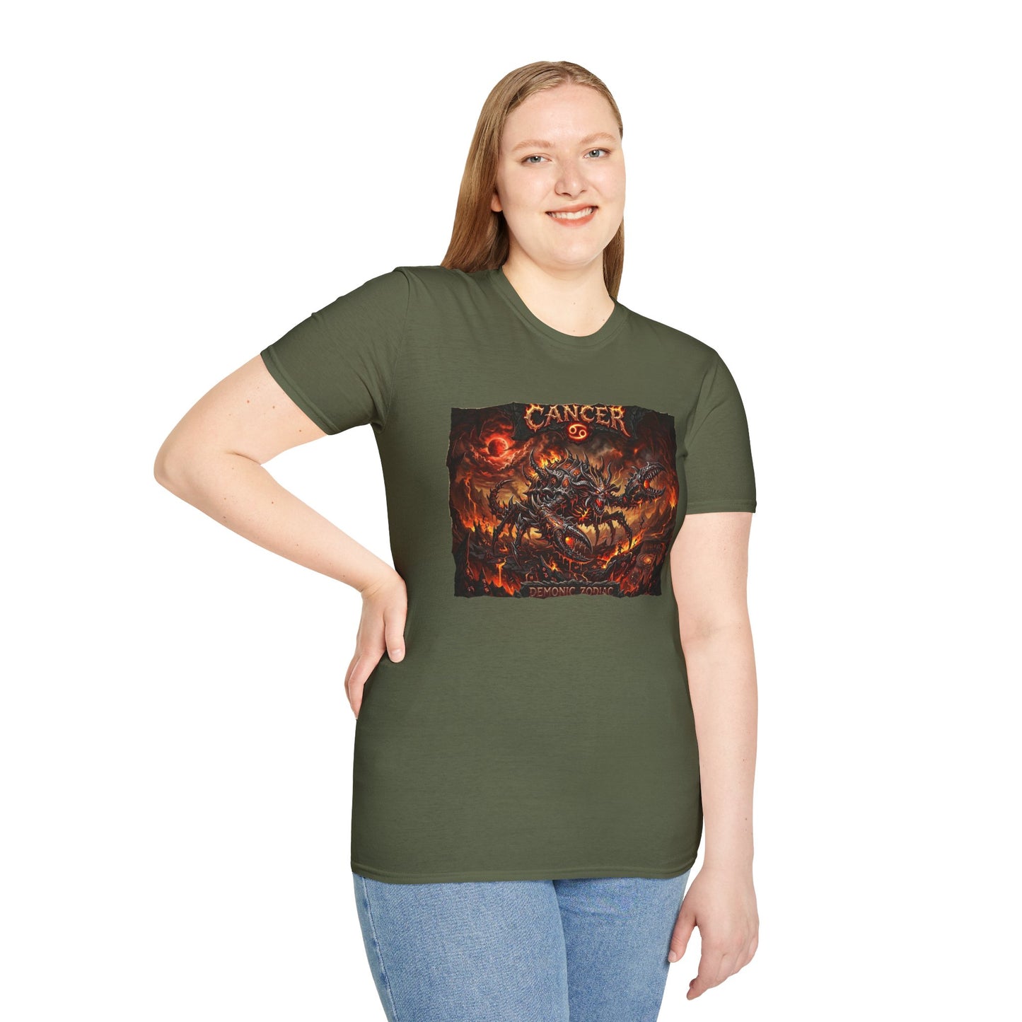 Cancer Zodiac T‑Shirt — Dark Fiery Demon Astrology Tee