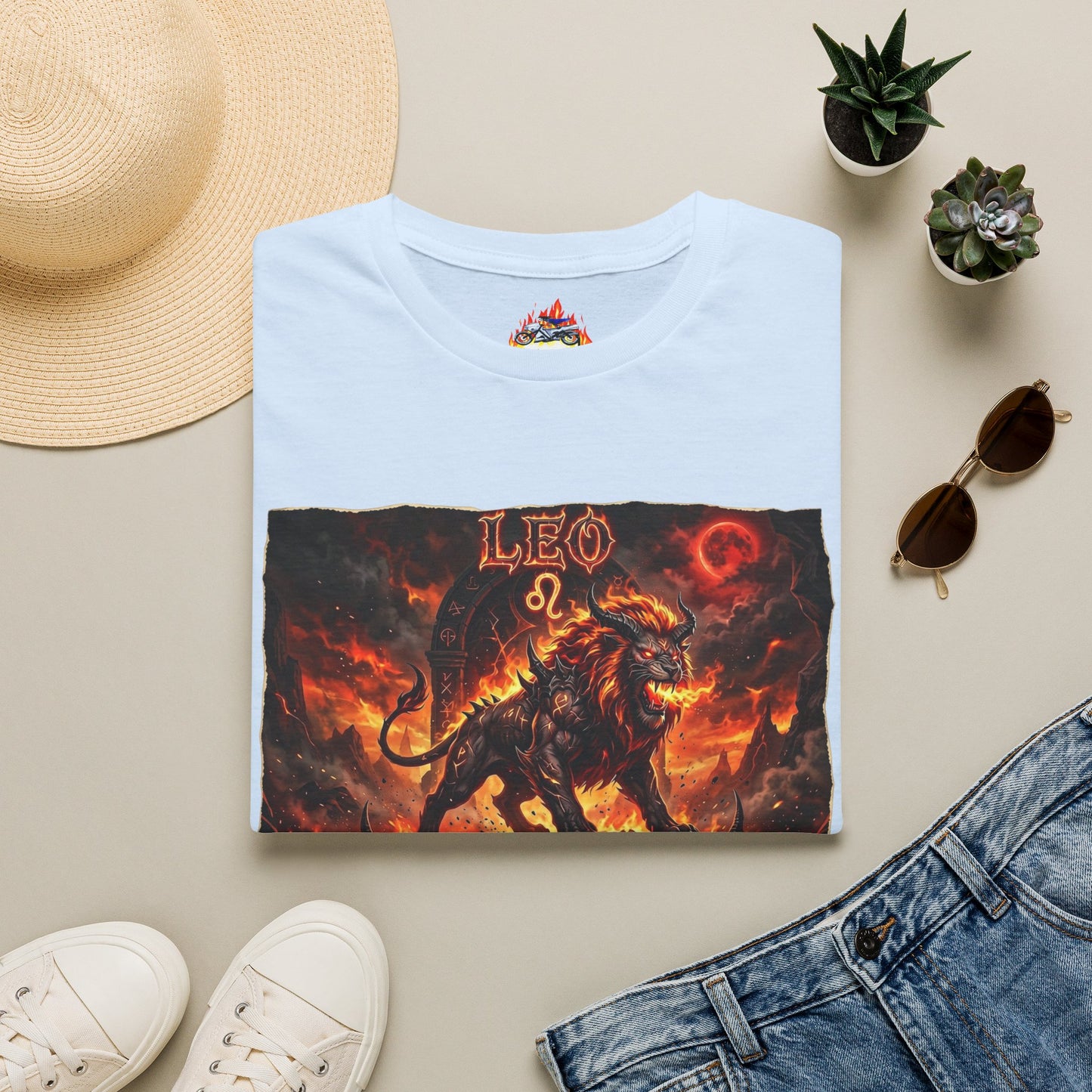 Leo Zodiac T‑Shirt — Fiery Lion Horoscope Graphic Tee