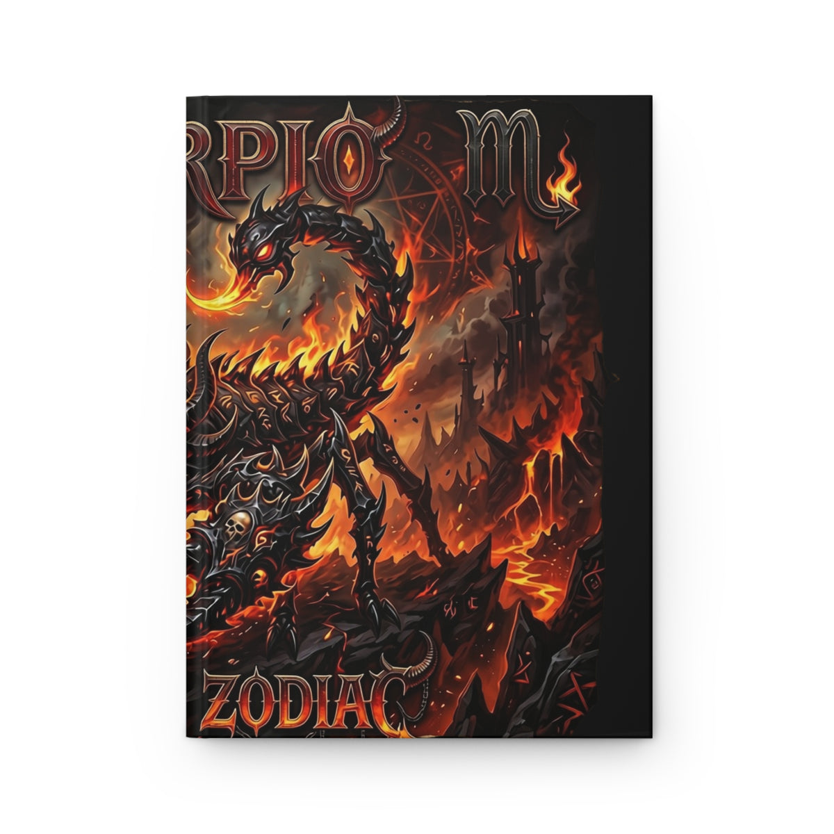 Scorpion Zodiac Hardcover Journal — Fiery Demon Scorpion Lined Notebook