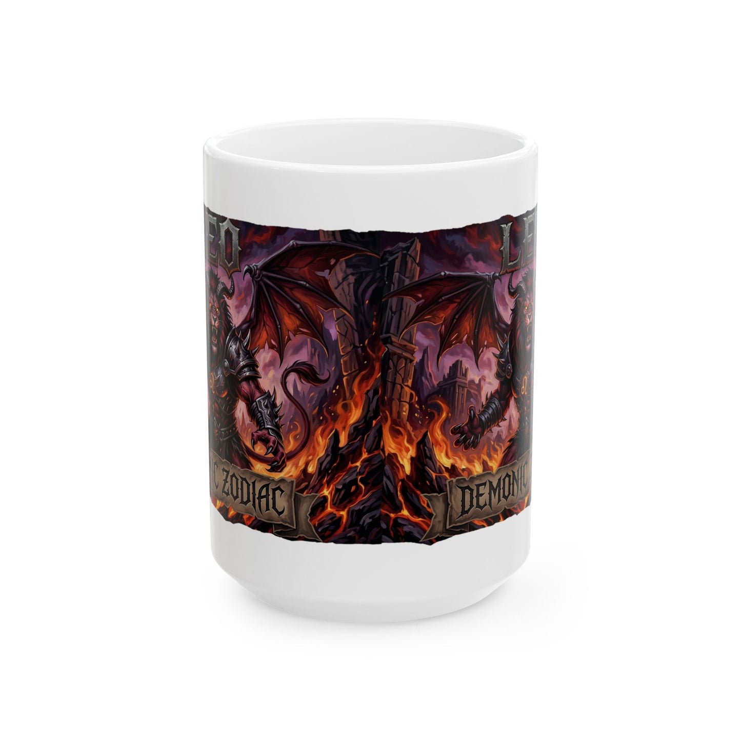 Demonic Leo Mug — Dark Fantasy Zodiac Design (11oz & 15oz)