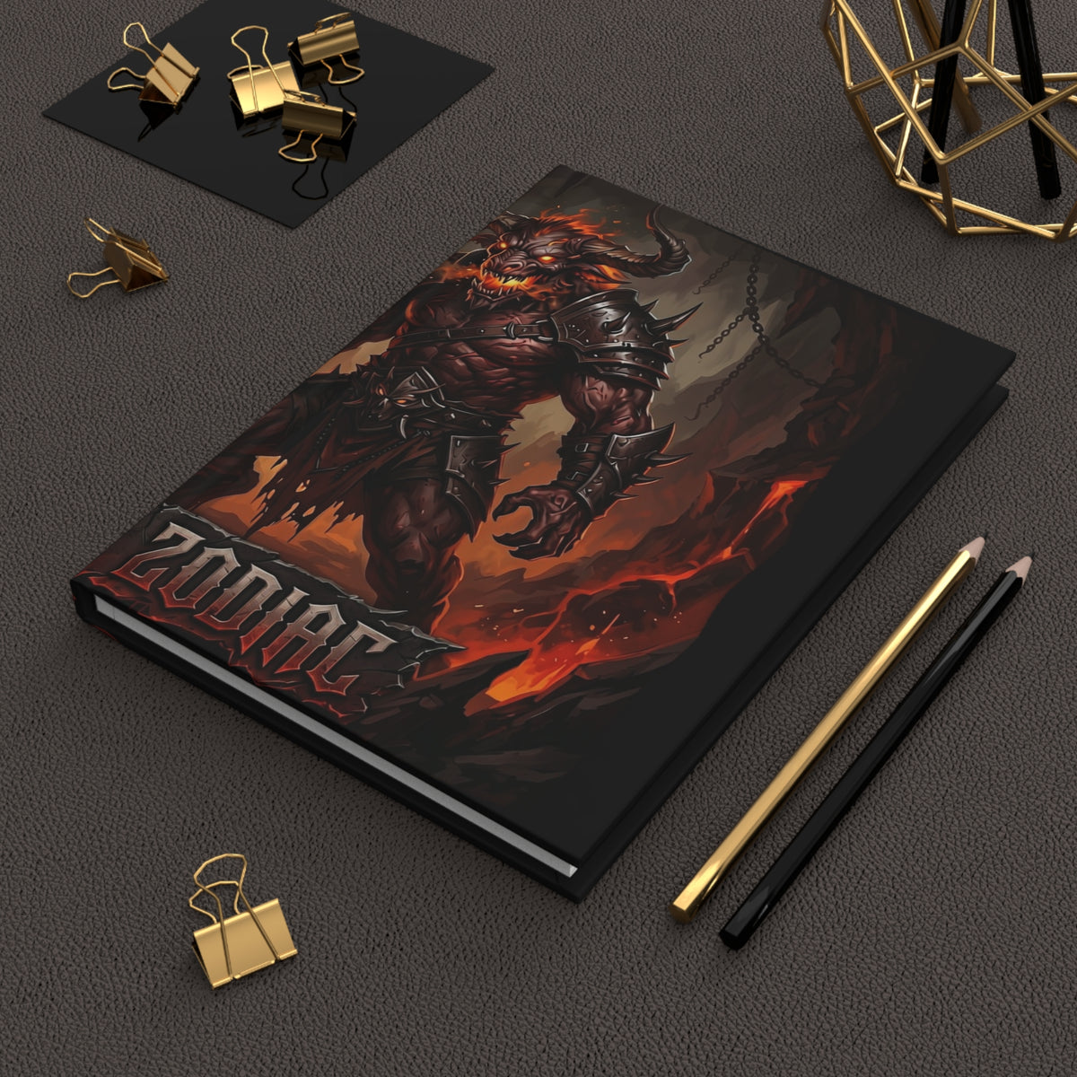 Taurus Demon Journal — Zodiac Hardcover Lined Notebook