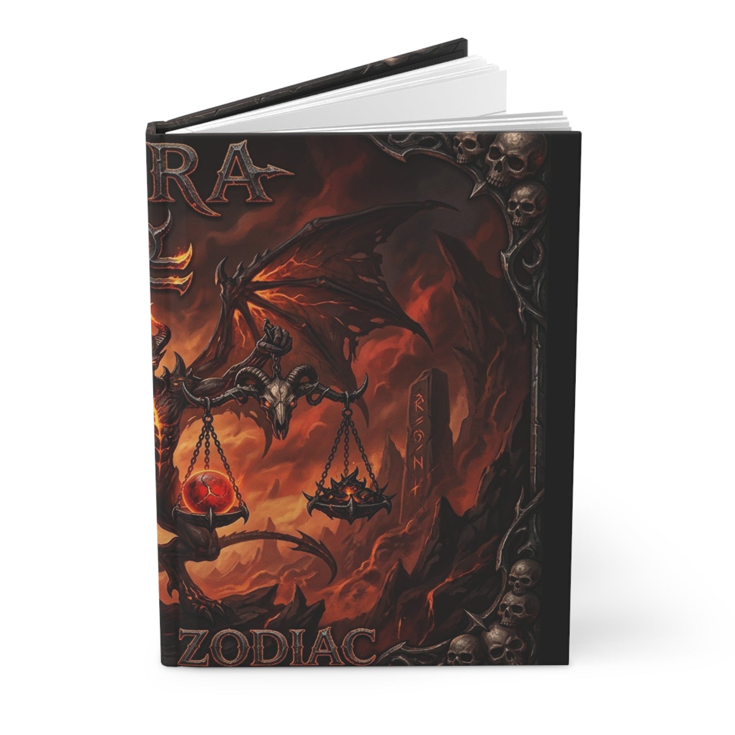 Libra Demon Zodiac Hardcover Journal — Dark Fantasy Lined Notebook