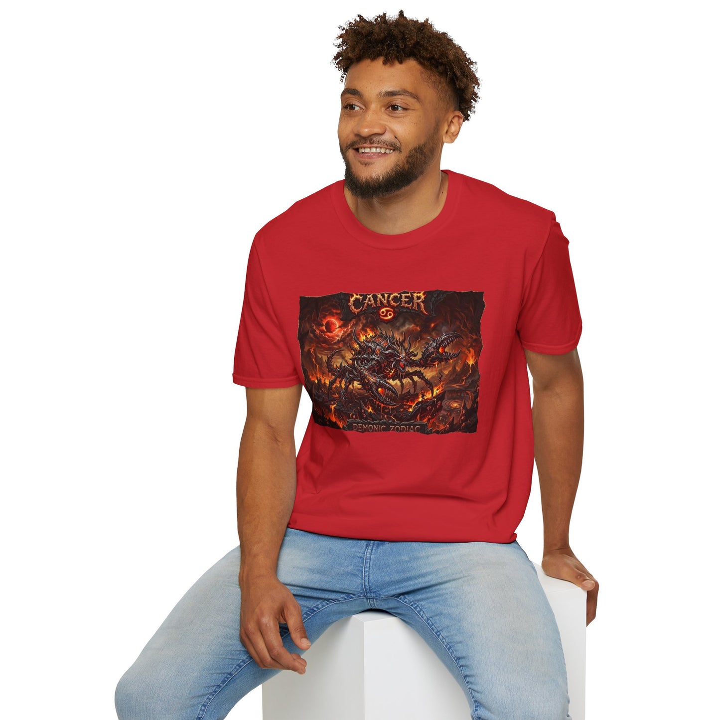 Cancer Zodiac T‑Shirt — Dark Fiery Demon Astrology Tee