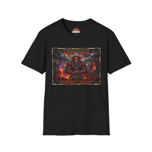 Taurus Demon T‑Shirt — Fiery Mythic Bull Illustration