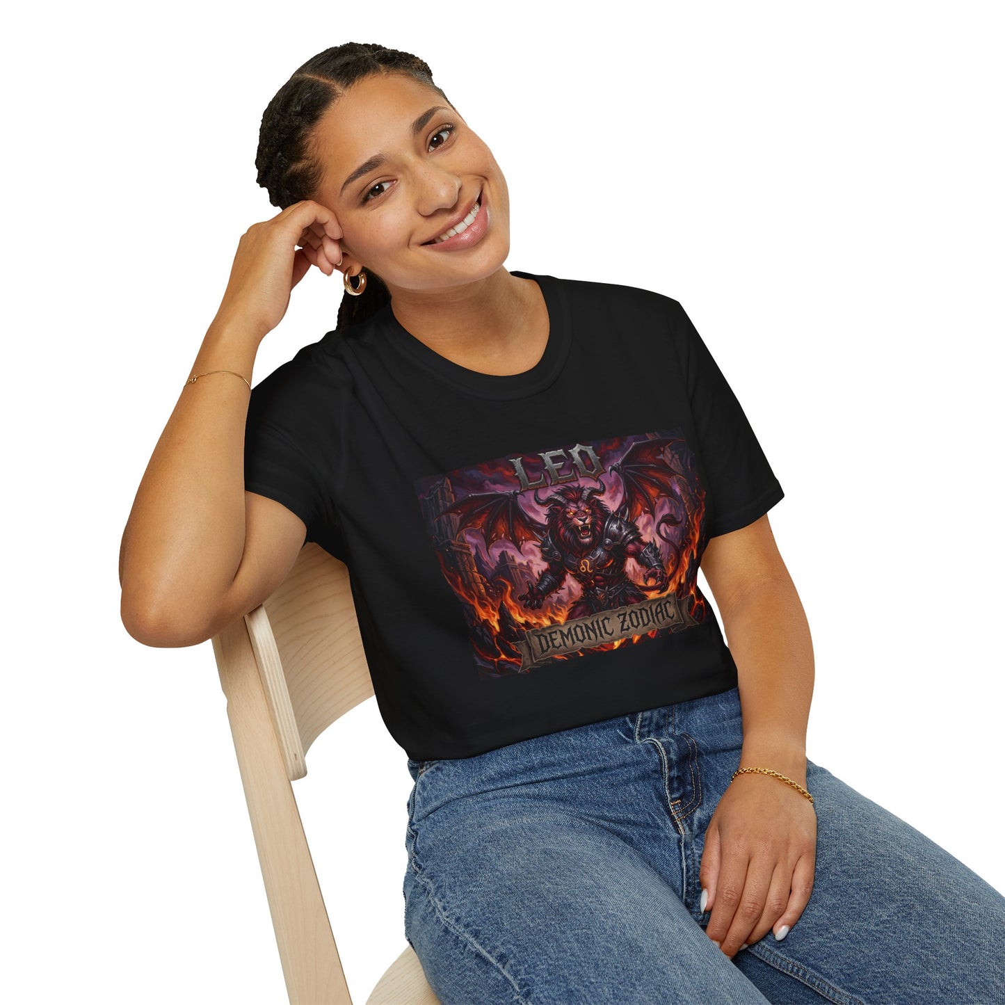 Leo Demon Zodiac T-Shirt — Fiery Mythic Astrology Tee