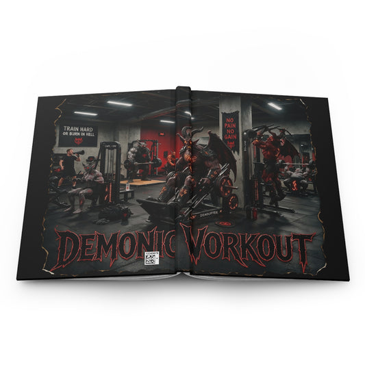 Demonic Workout Hardcover Journal — 'No Pain No Gain' Gym Motivation Notebook