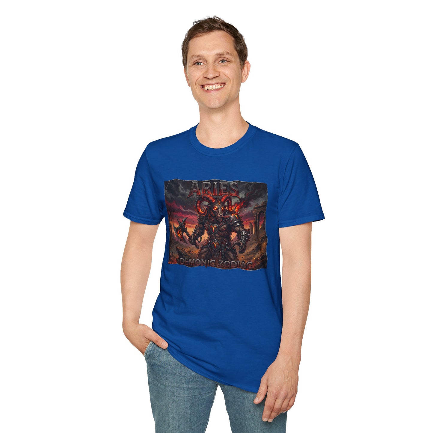 Aries Demon Warrior T-Shirt — Dark Mythic Zodiac Graphic Tee