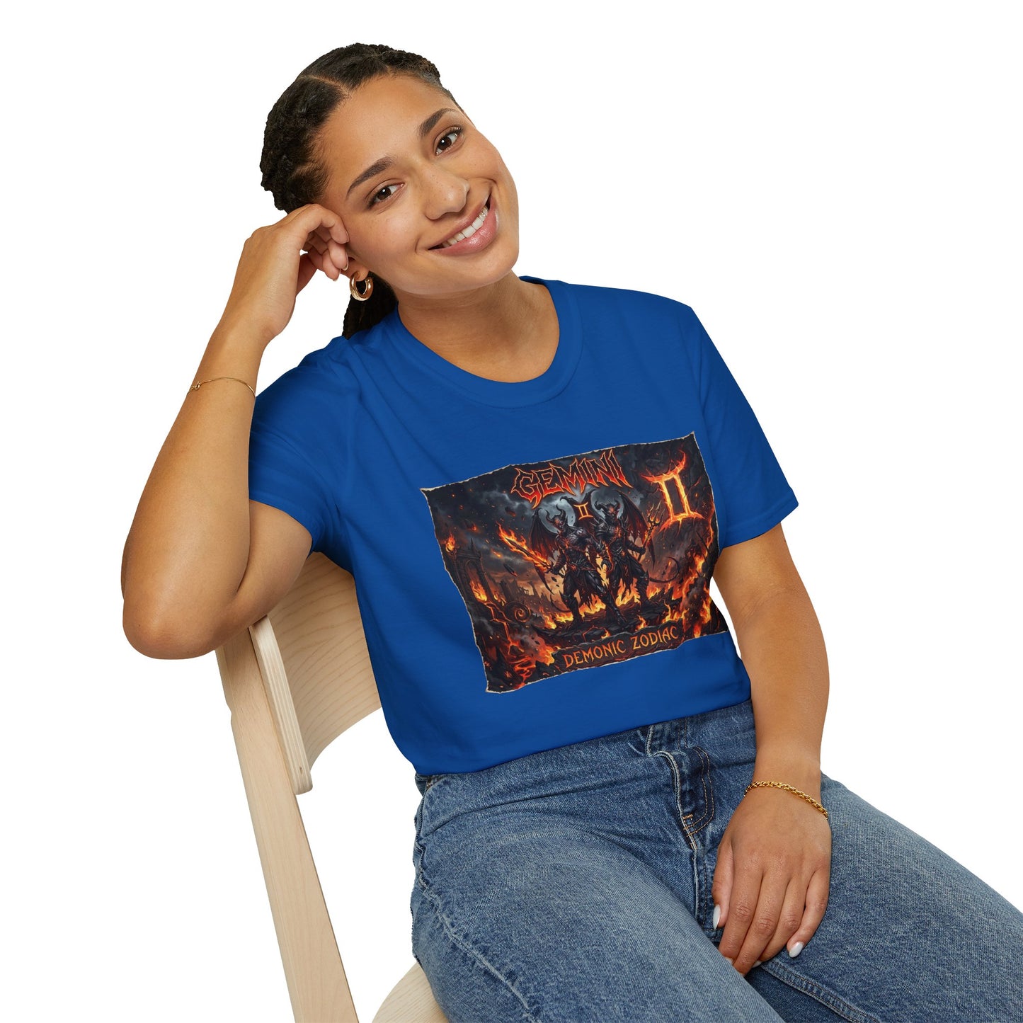 Gemini II Zodiac T‑Shirt — Dark Flames Astrology Tee