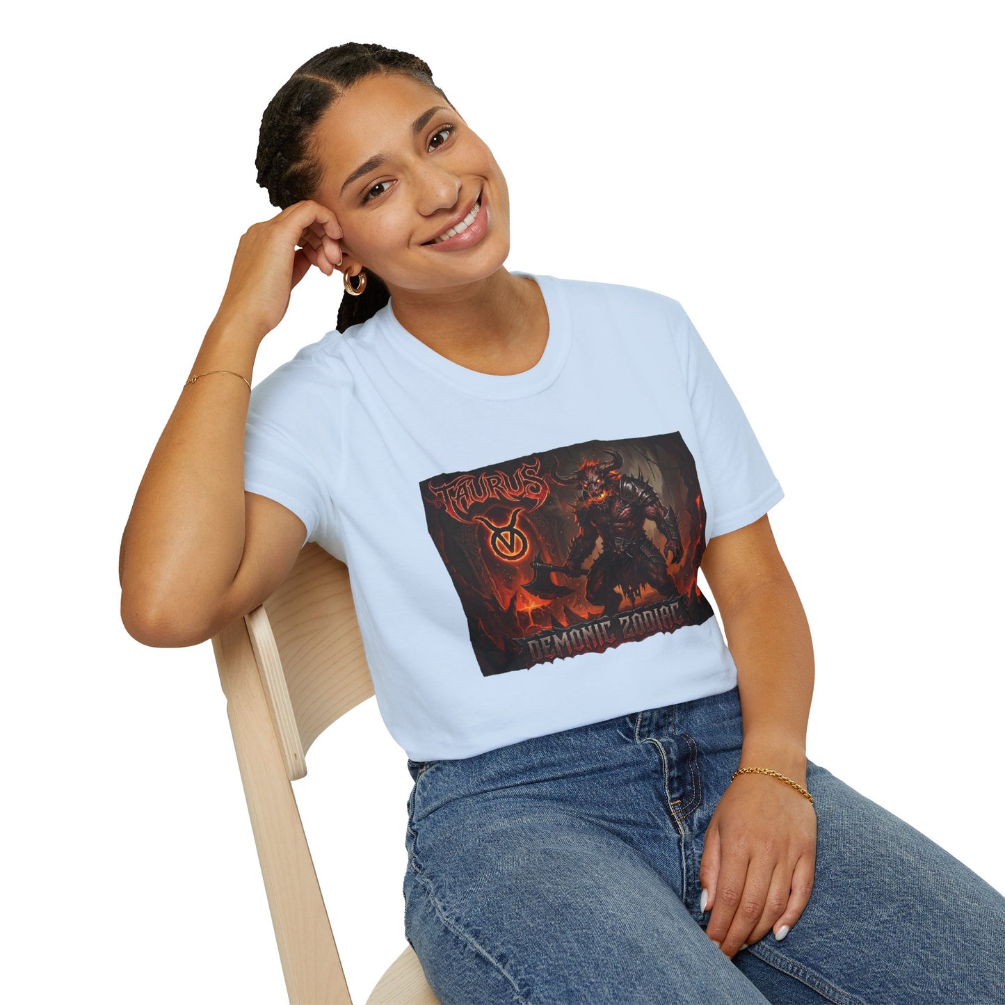 Taurus Demon T‑Shirt — Fiery Demon Warrior Astrology Tee