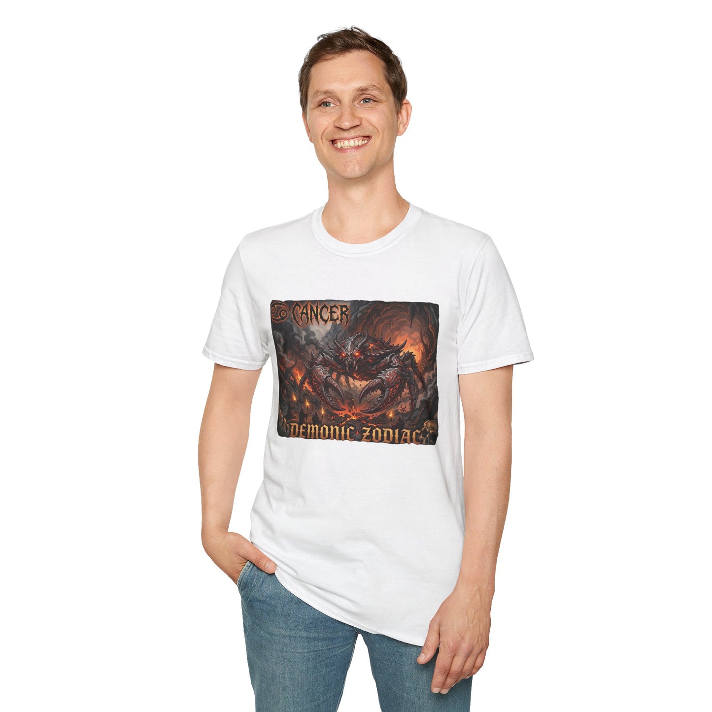 Cancer Zodiac T‑Shirt — Dark Demonic Crab Astrology Tee
