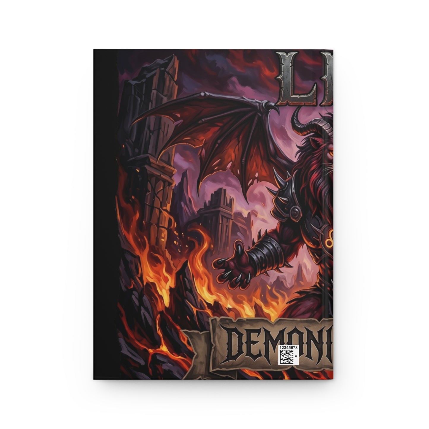 Demonic Leo Hardcover Journal — Lined Matte Fantasy Demon Notebook
