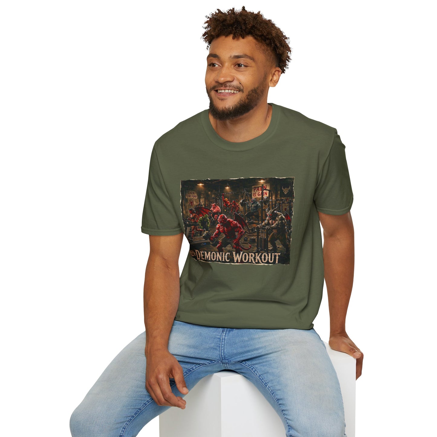 Demonic Workout T Shirt — Funny Gym Demon Fitness Tee