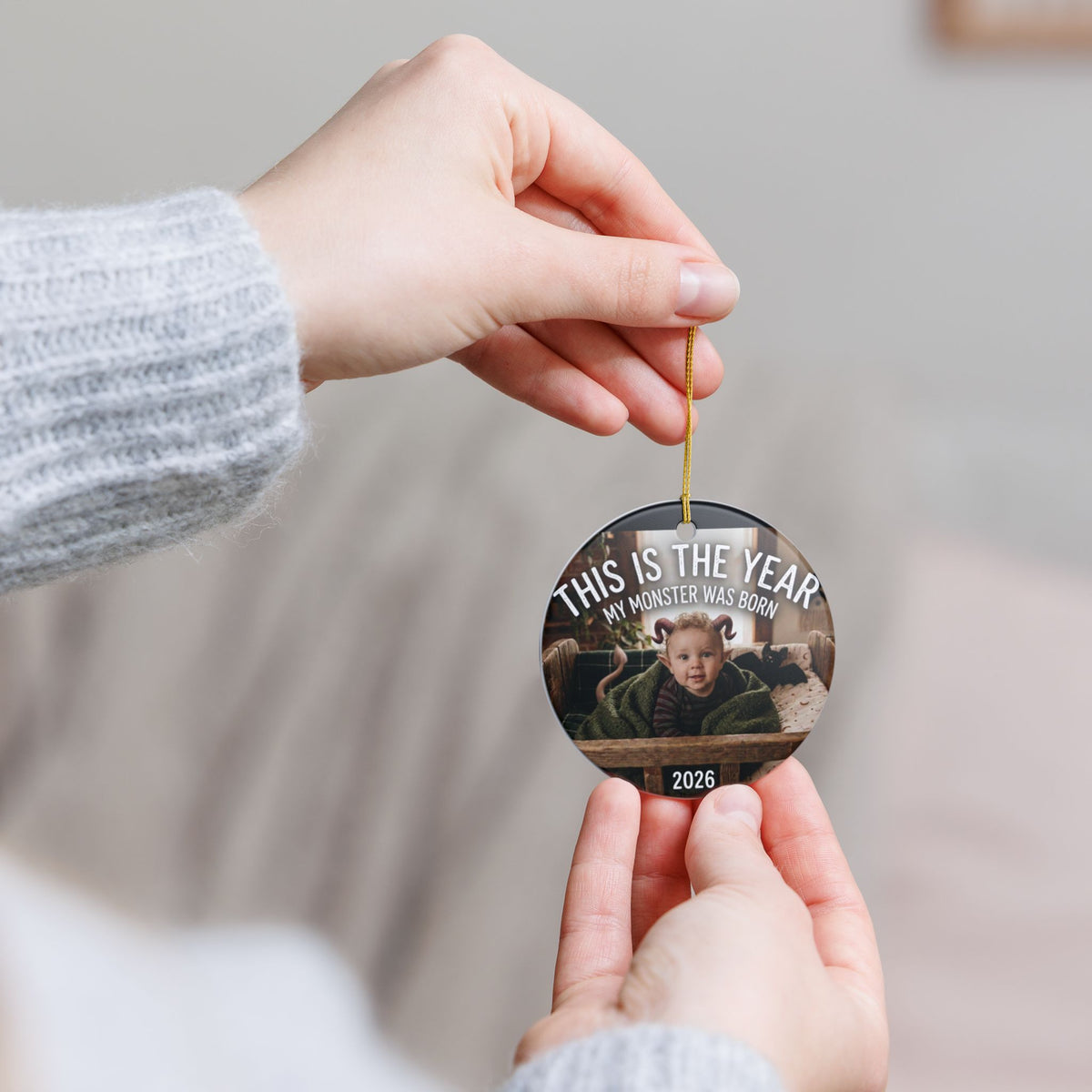 Ceramic Ornament – This Is The Year My Monster Was Born Baby Keepsake (2026)