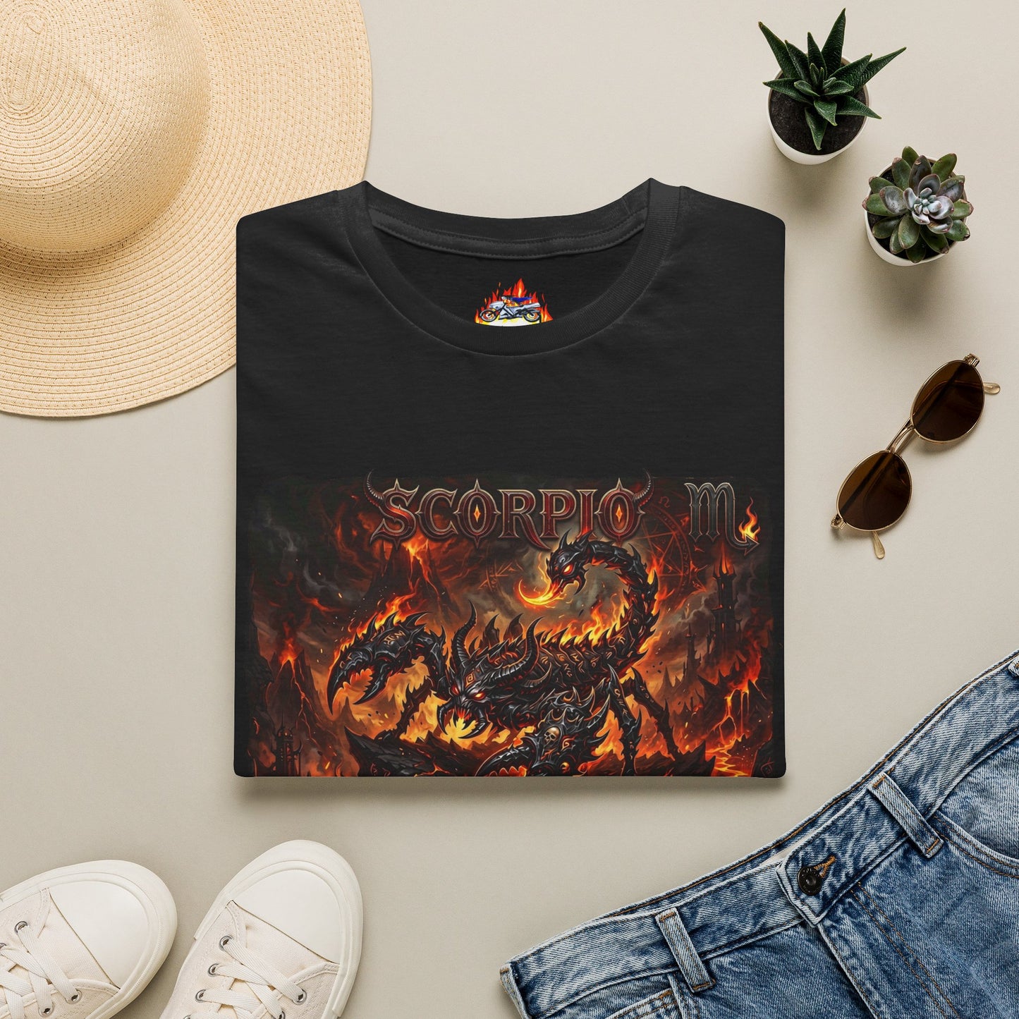 Scorpio Fire Demon T-Shirt — Zodiac Scorpion Graphic Tee