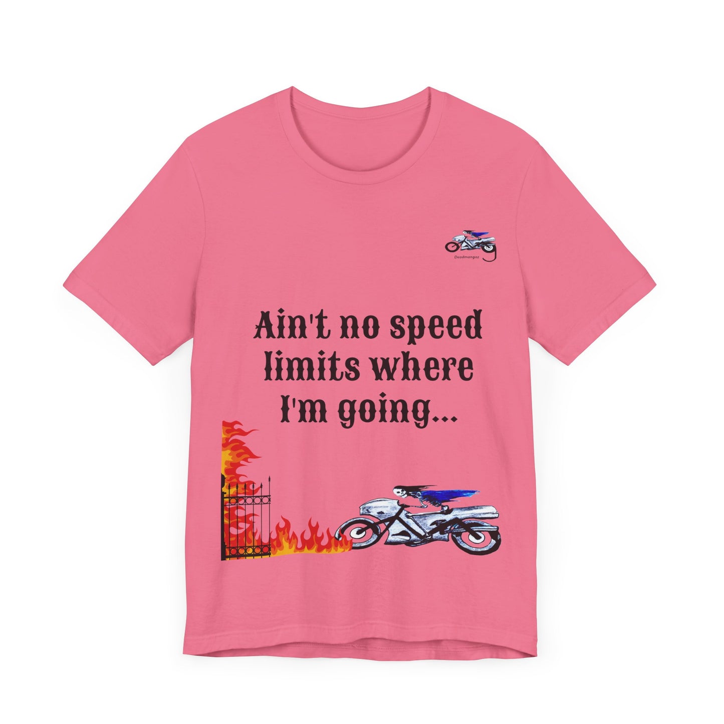 Motorcycle Adventure Graphic Tee - 'Ain't No Speed Limits' Unisex Short Sleeve Shirt