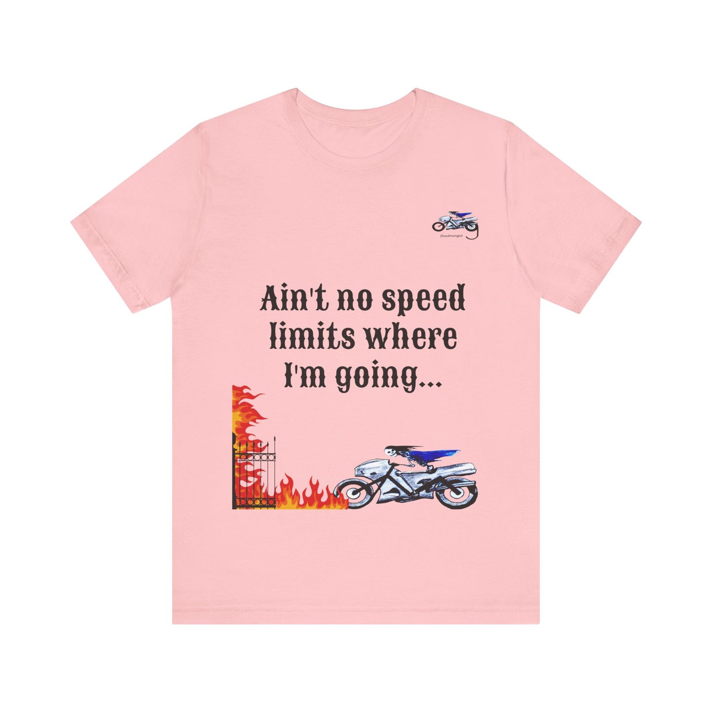 Motorcycle Adventure Graphic Tee - 'Ain't No Speed Limits' Unisex Short Sleeve Shirt