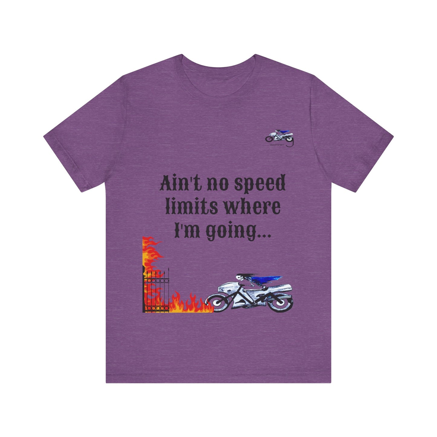 Motorcycle Adventure Graphic Tee - 'Ain't No Speed Limits' Unisex Short Sleeve Shirt