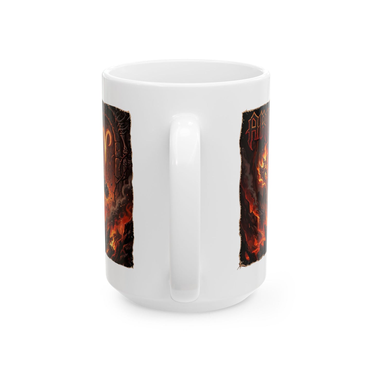 Aries Flame Gothic Ceramic Mug — Zodiac Fire Sign Coffee Cup (11oz & 15oz)