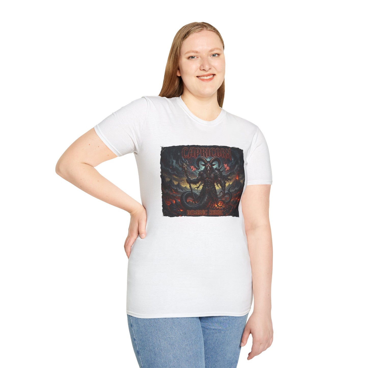 Capricorn Dark Goat Demon T‑Shirt — Gothic Zodiac Capricorn Tee