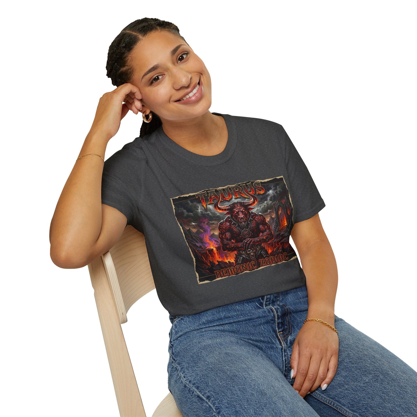 Taurus Demon T‑Shirt — Fiery Mythic Bull Illustration