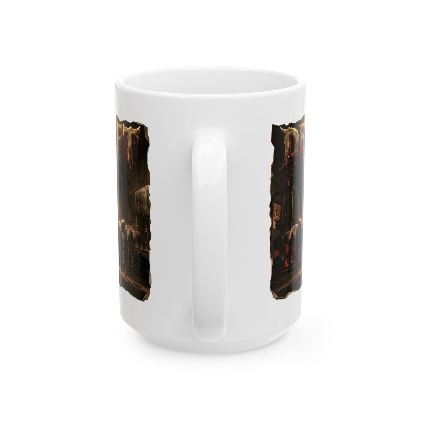 Demonic Workout Ceramic Mug – "Dead lift" Horror Coffee Cup (11oz, 15oz)
