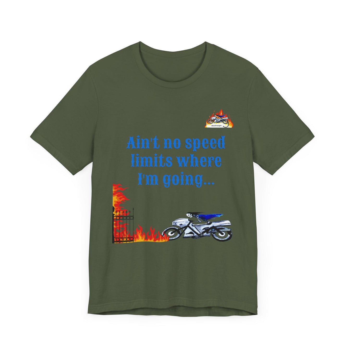 Cool Motorcycle Quote Unisex Tee - "Ain't No Speed Limits Where I'm Going" - Perfect for Bikers and Adventure Seekers