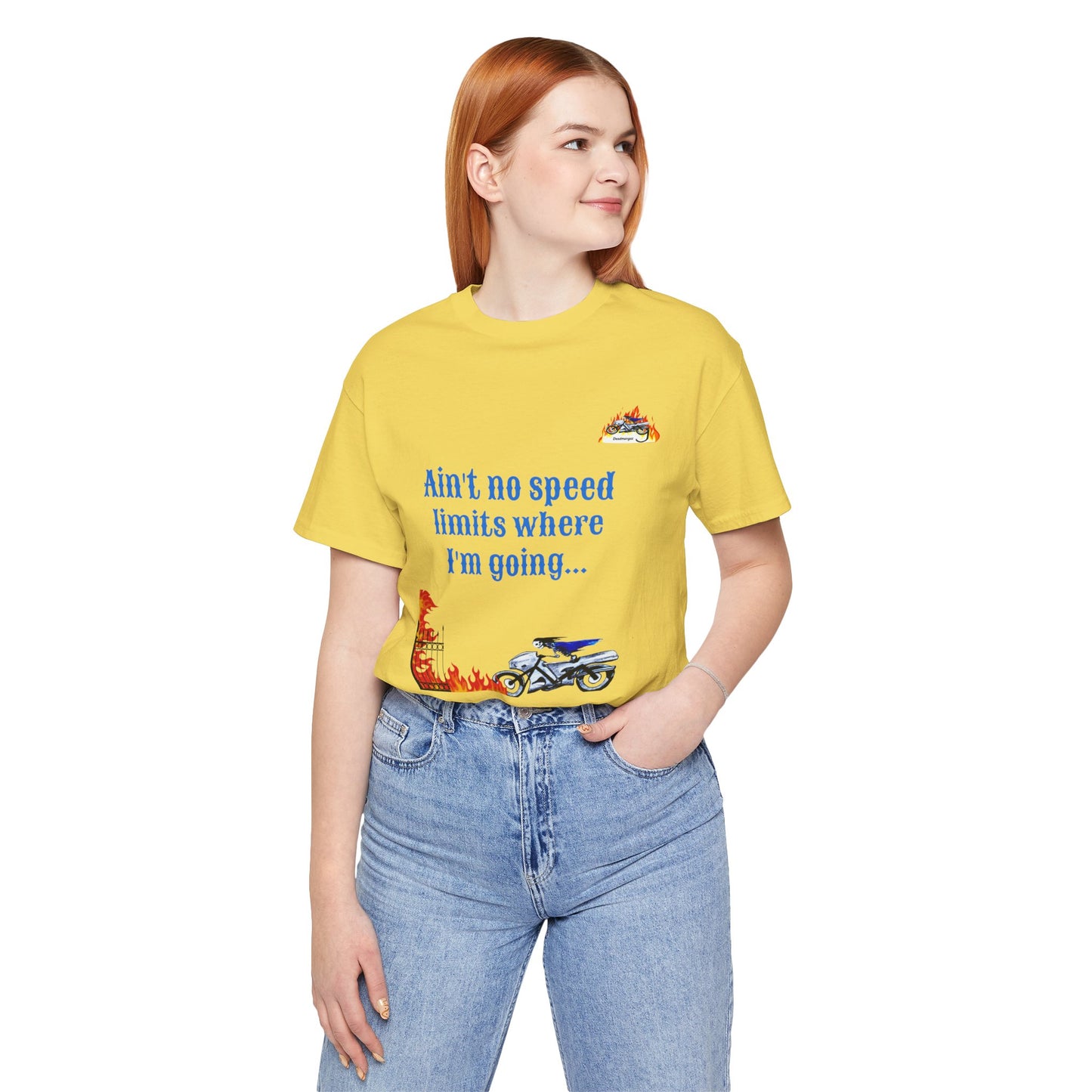 Ain't No Speed Limits Graphic Tee - Unisex Jersey Short Sleeve Shirt for Motorbike Lovers