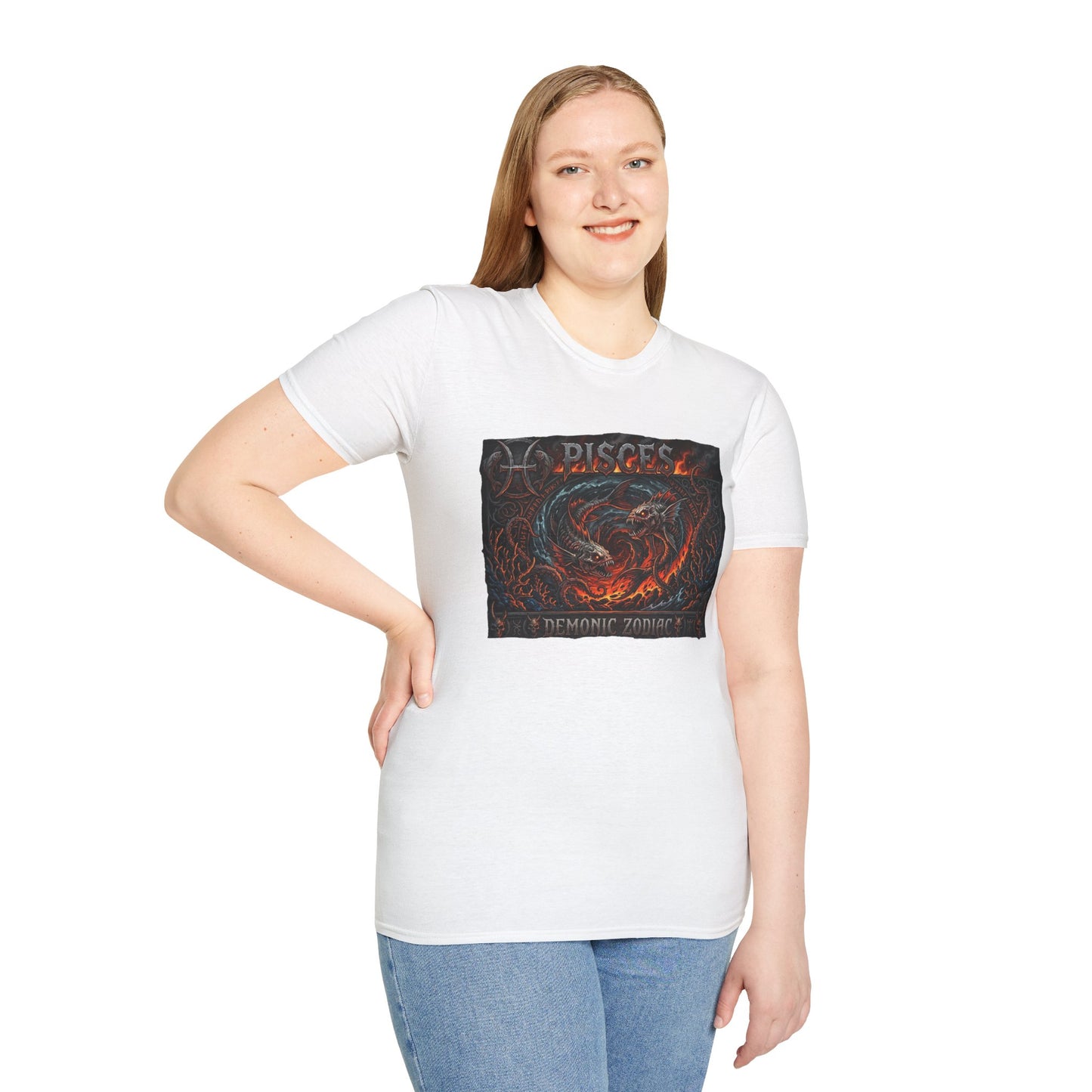 Pisces Zodiac T-Shirt — Fiery Demon Fish Astrological Graphic Tee